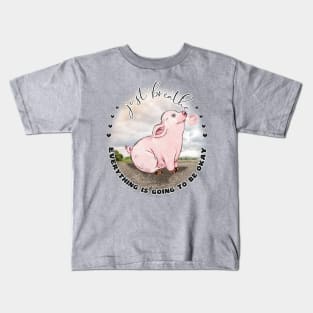 Happy Bubblegum Piggy Inspirational  Just Breathe Kids T-Shirt